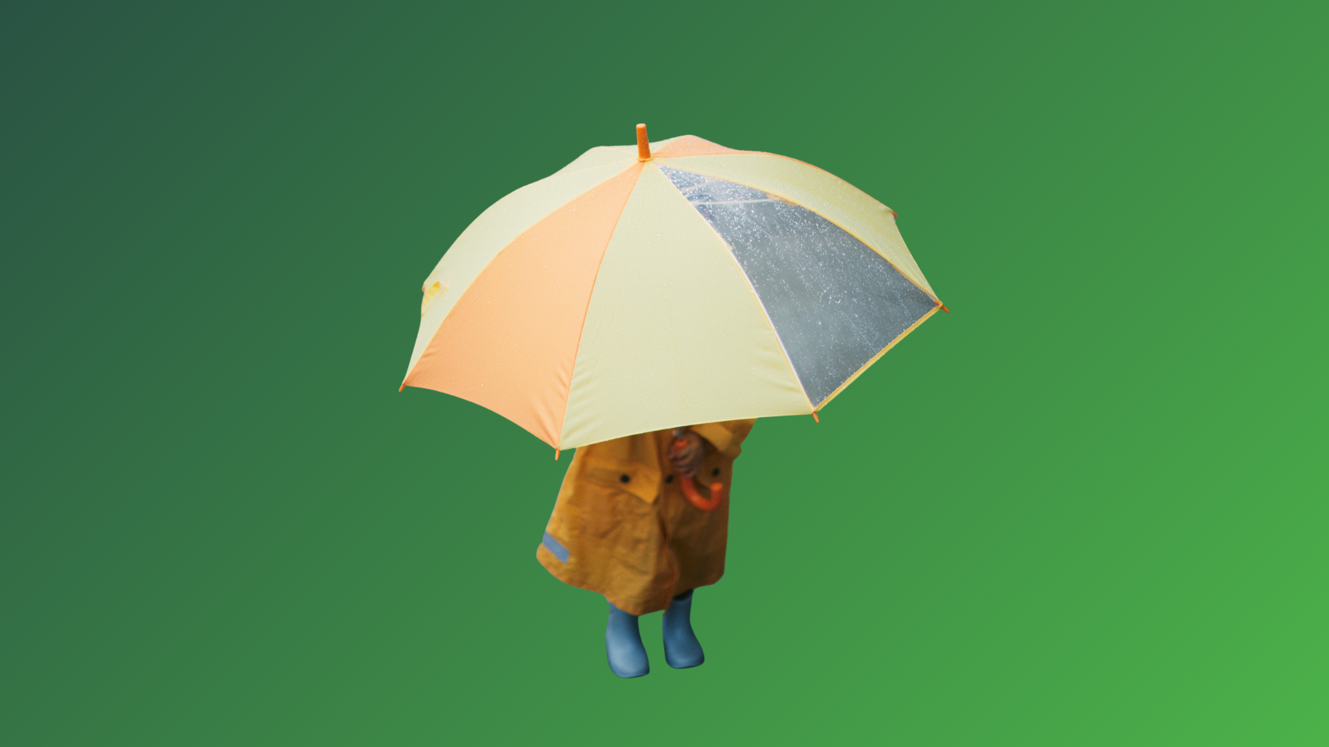 child with umbrella in the rain