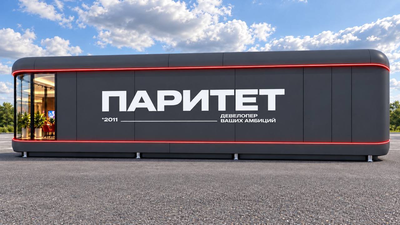 Визуализация офиса продаж Volferda — Офис в фирменном стиле ЖК