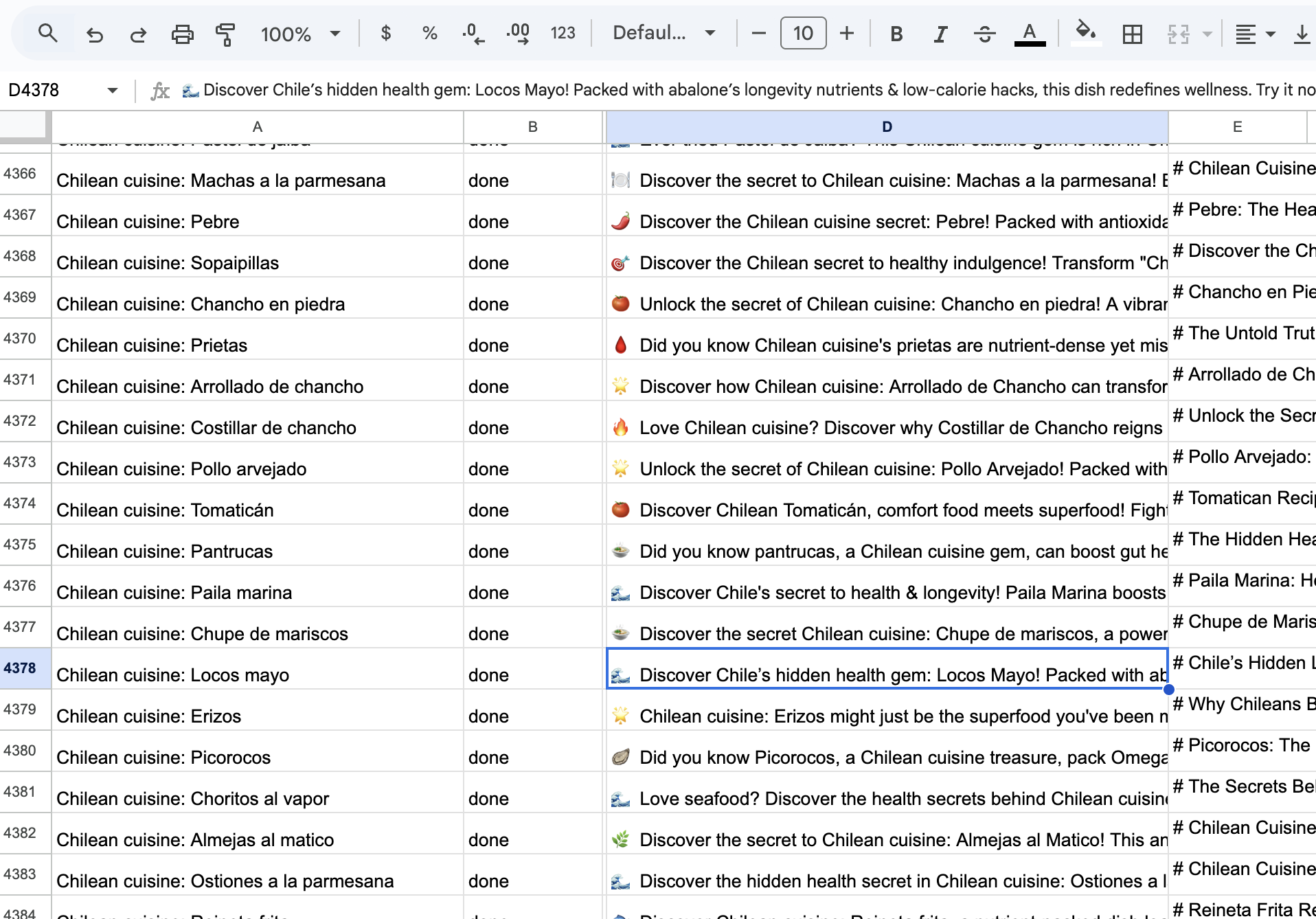 N8N scenario example: article writing output
