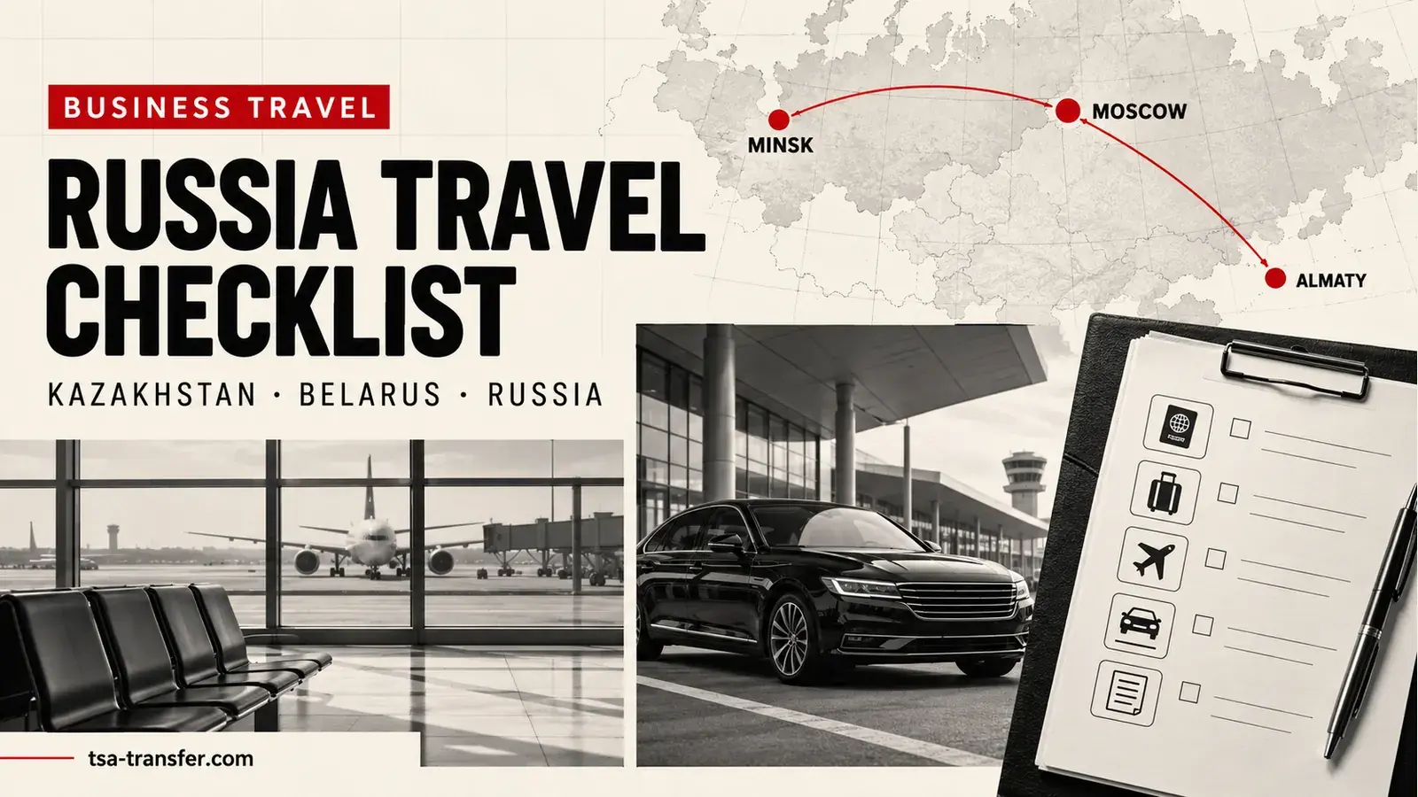 Corporate ground transport checklist for a Russia business trip from Kazakhstan or Belarus