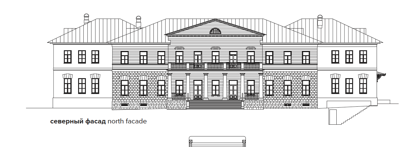 Izmalkovo Estate for Recreational Function Under the Project «Give Life». North facade