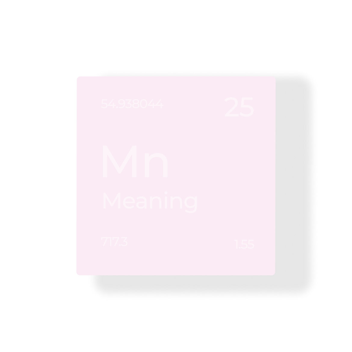 карточка похожая на химический элемент с элементом под названием Значение