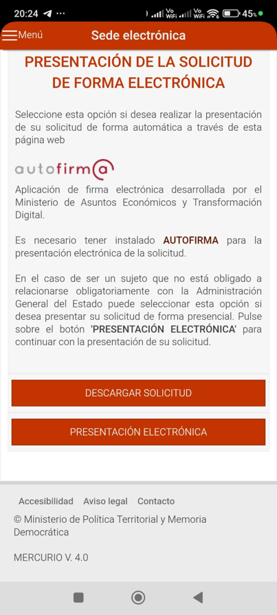 Presentación Electrónica — AutoFirma