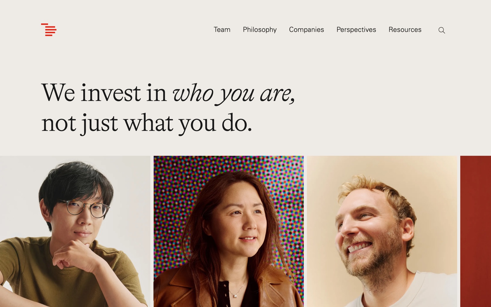 Index Ventures homepage screenshot: venture capital firm based in London and San Francisco