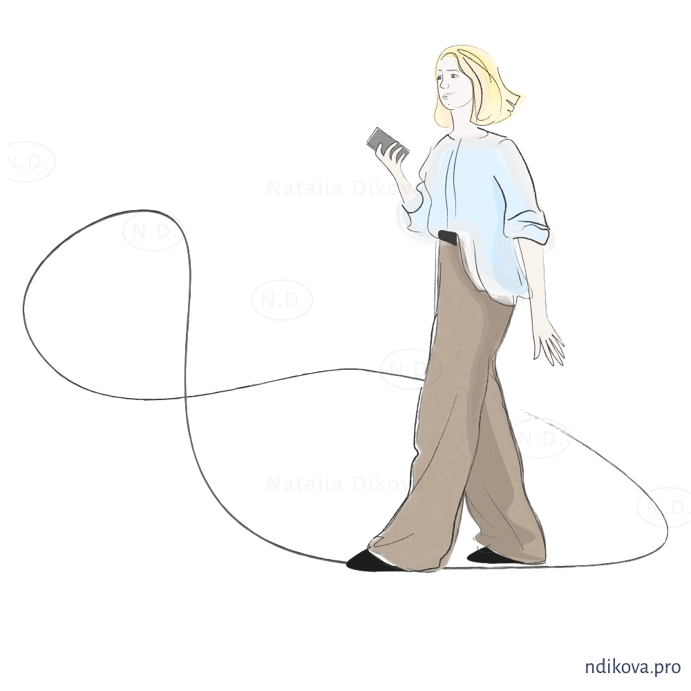 Метафора схемы. Девушка идет по кругу