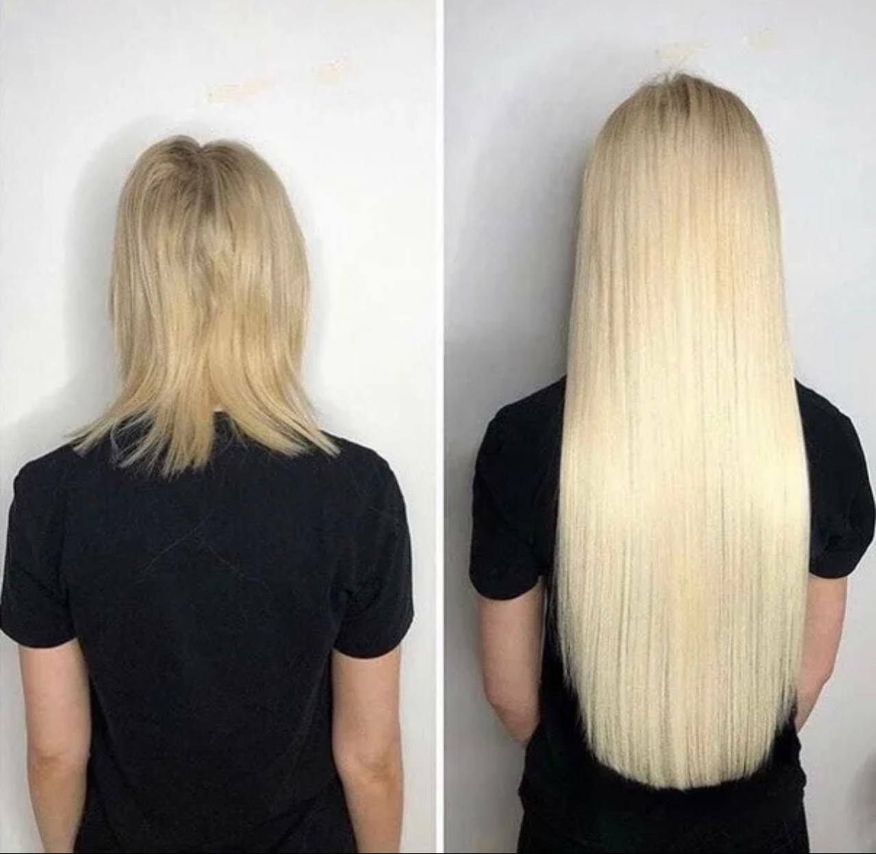 Нарощенные волосы 50 см фото до и после