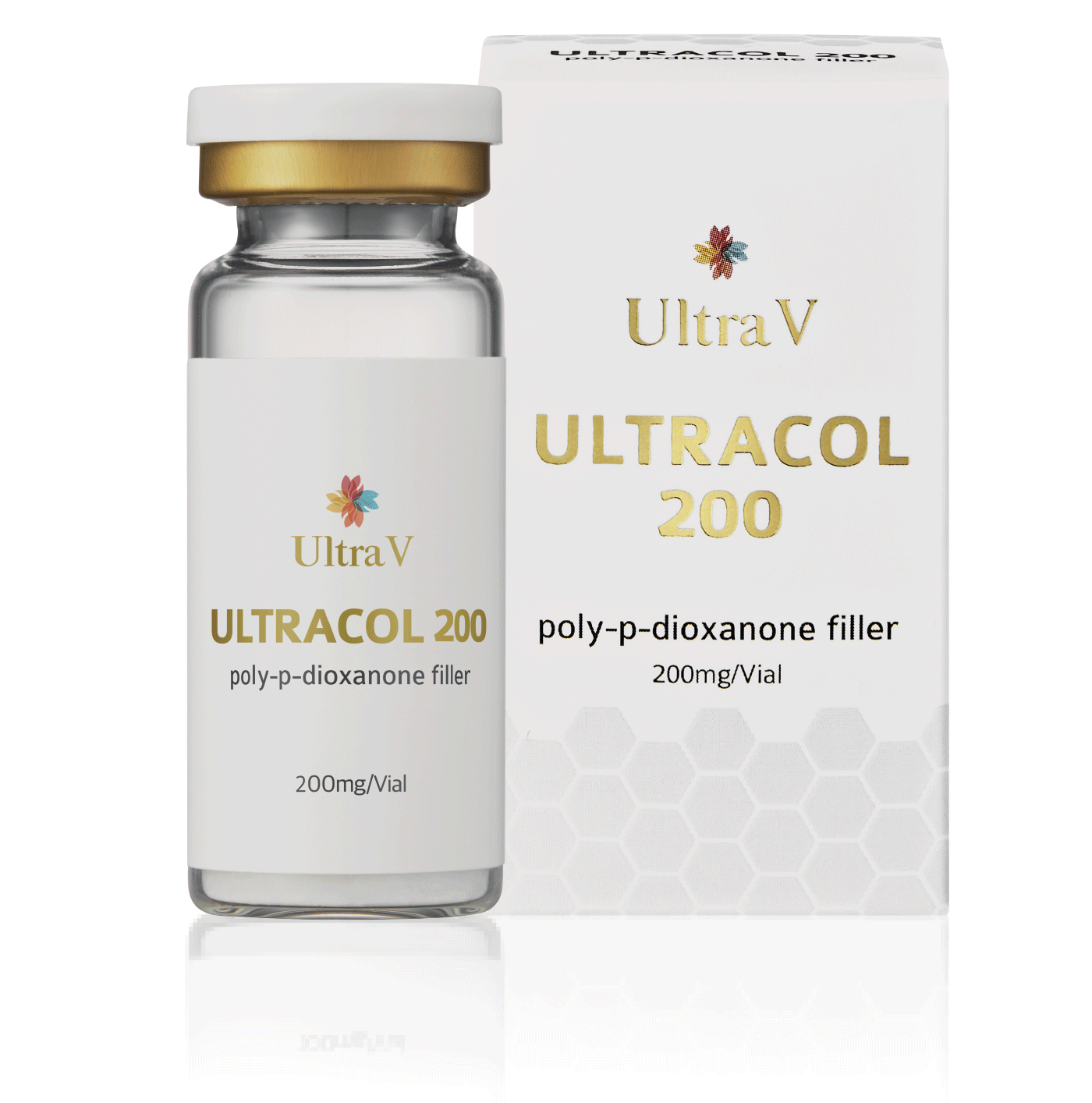 Препарат Ultracol 200 — флакон и упаковка, микросферы полидиоксанона PDO 200 мг