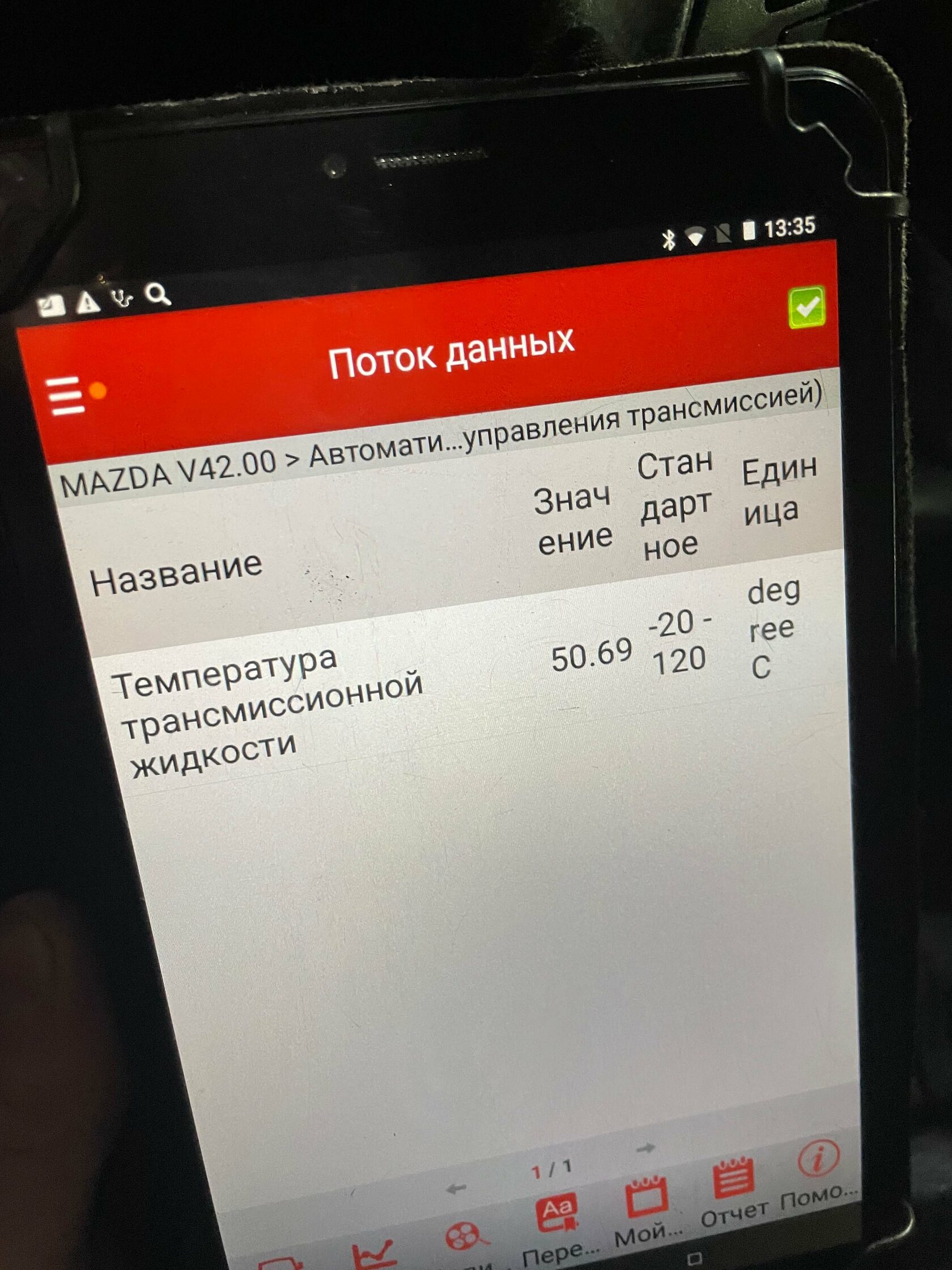 Контроль уровня масла в АКПП Mazda