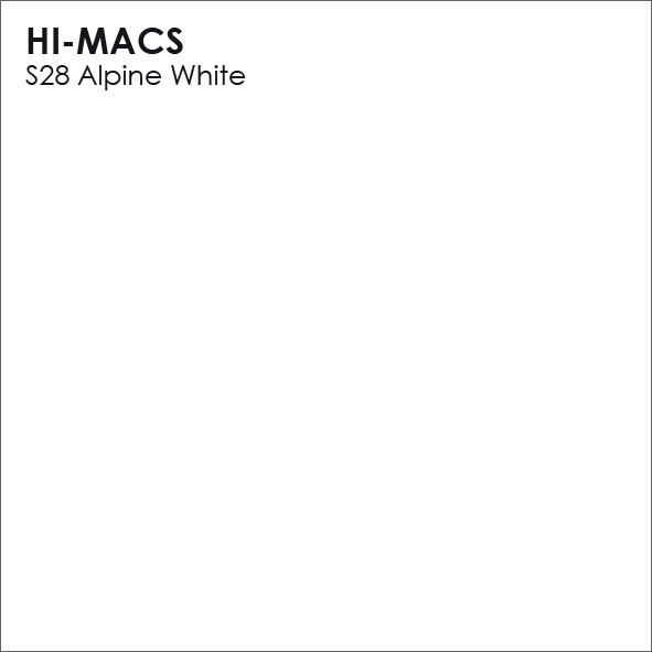 HI-MACS S28 Alpine White – безупречная белизна для стильного интерьера