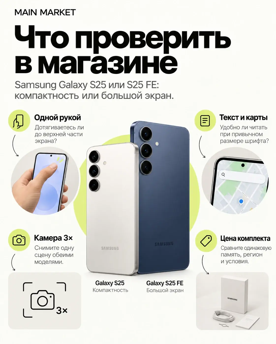 Galaxy S25 и S25 FE: компактный корпус, большой экран и задачи для камеры
