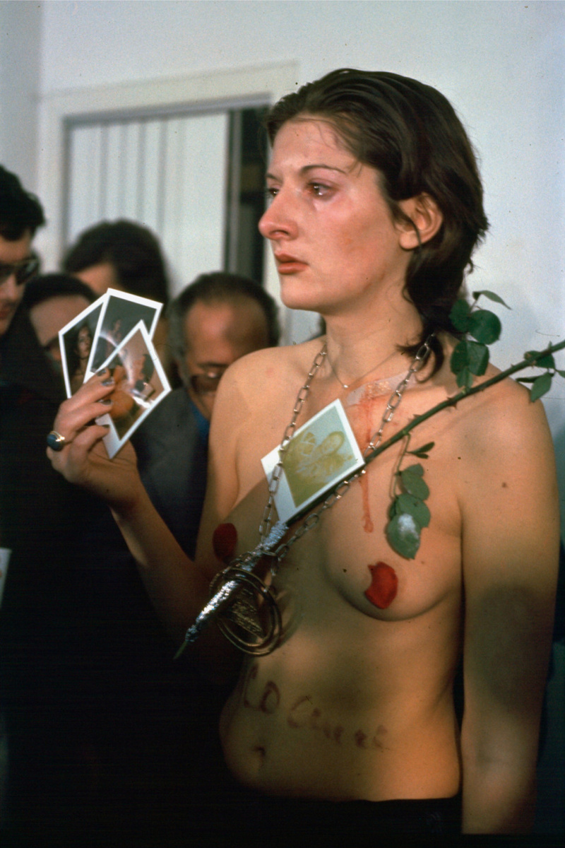 Shocking … Marina Abramović’s original performance in Naples in 1974.
