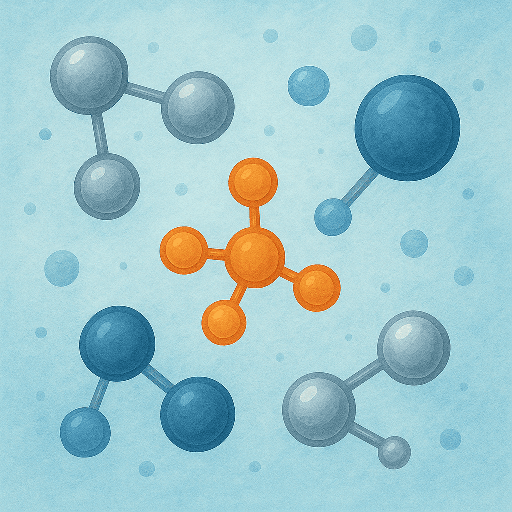 иллюстрация молекул тяжёлых металлов и нитратов в воде