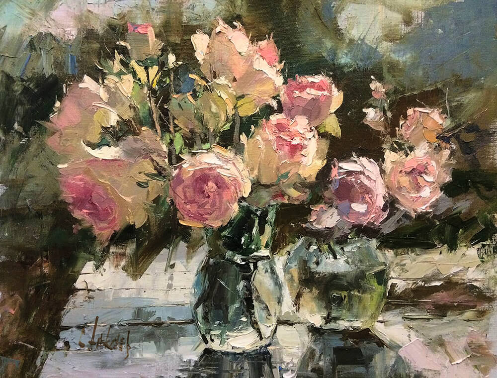Bouquets of roses. Oil on canvas, 50х70 cm