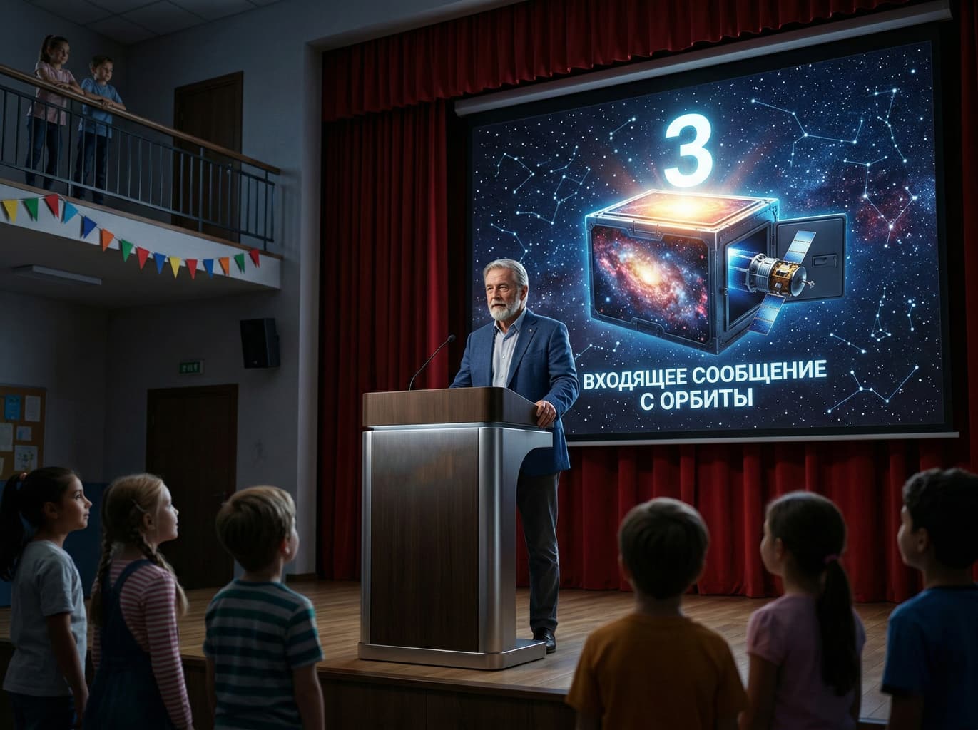 Школьное мероприятие распаковка космоса на День Космонавтики выезд в школу