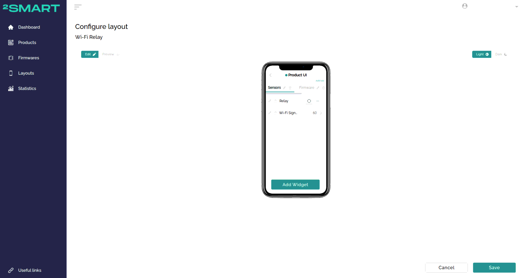 Налаштування інтерфейсу мобільного додатка 2Smart Cloud