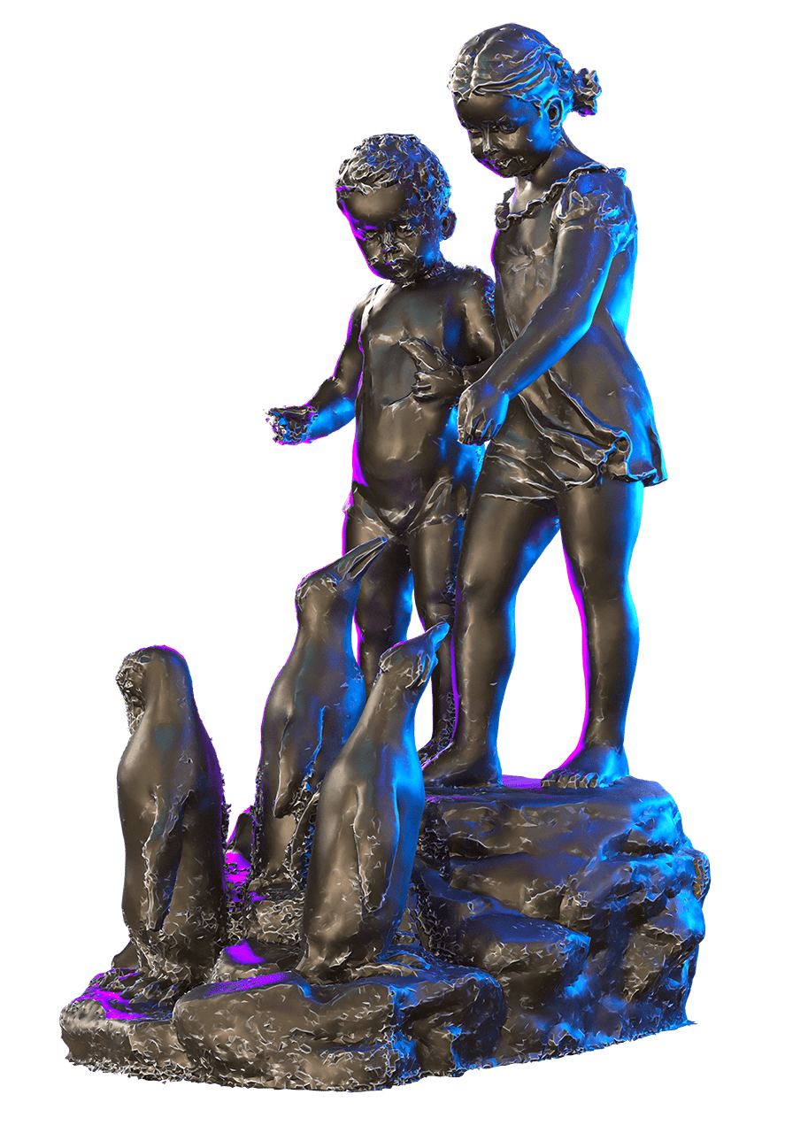 Дети, кормящие пингвинов, Омская область, Омск