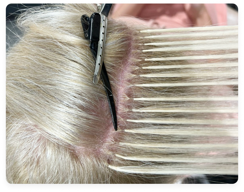 Safe and luxurious hair extensions in modern techniques ice/keratin