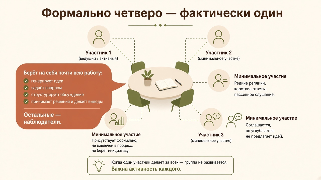 Формально четверо — фактически говорит один или двое