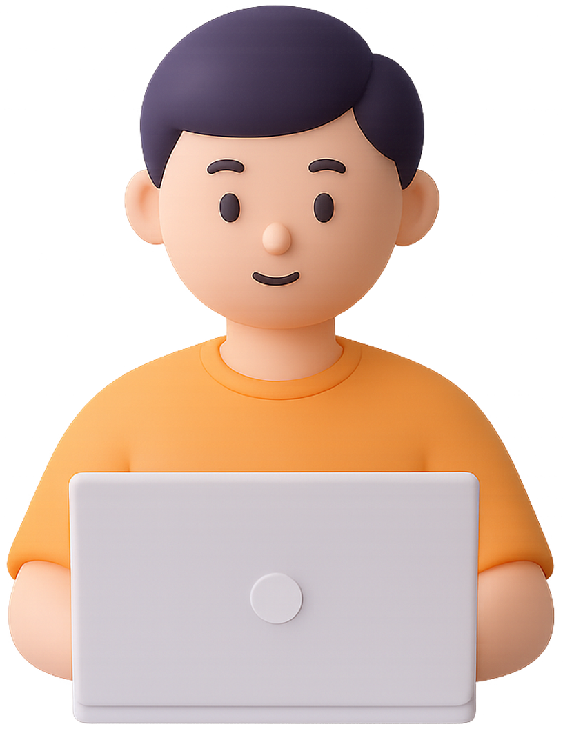 Онлайн школа китайского языка CHIAN — студент за компьютером изучает китайский