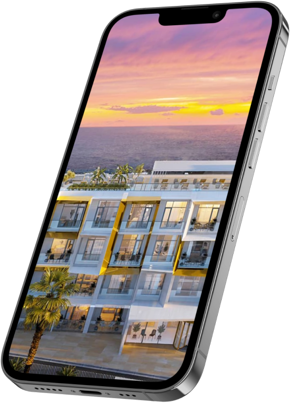 Апартаменты в Сочи, Апарт-комплекс Сочи, комплекс Космос Адлер в Сочи, Купить апартаменты Сочи, Вид на горы и море, Комплекс с шикарными видами, Мокап телефона