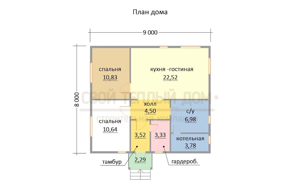 Проекты домов из бруса для постоянного проживания с котельной одноэтажный