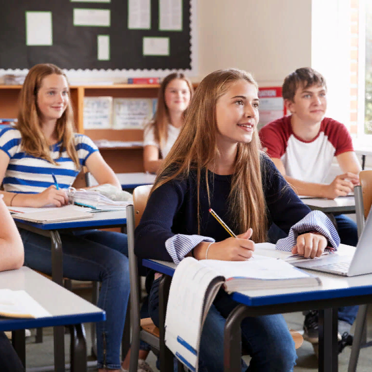 English school book students