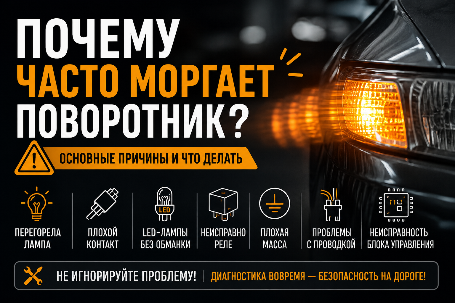 Почему часто моргает поворотник