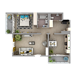 Планировка 2-комнатной квартиры