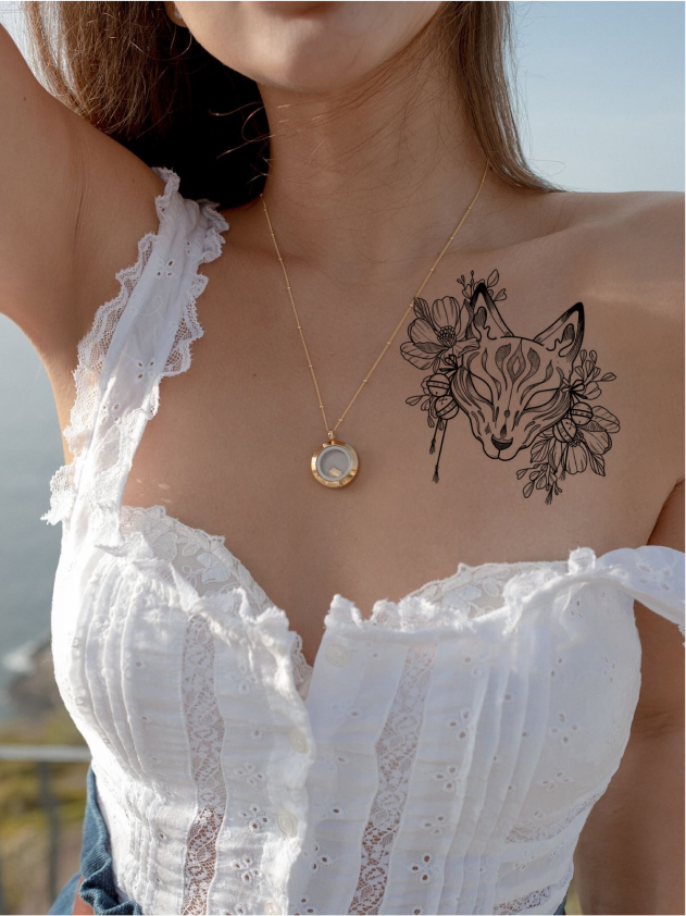 девушка, стильное женское тату