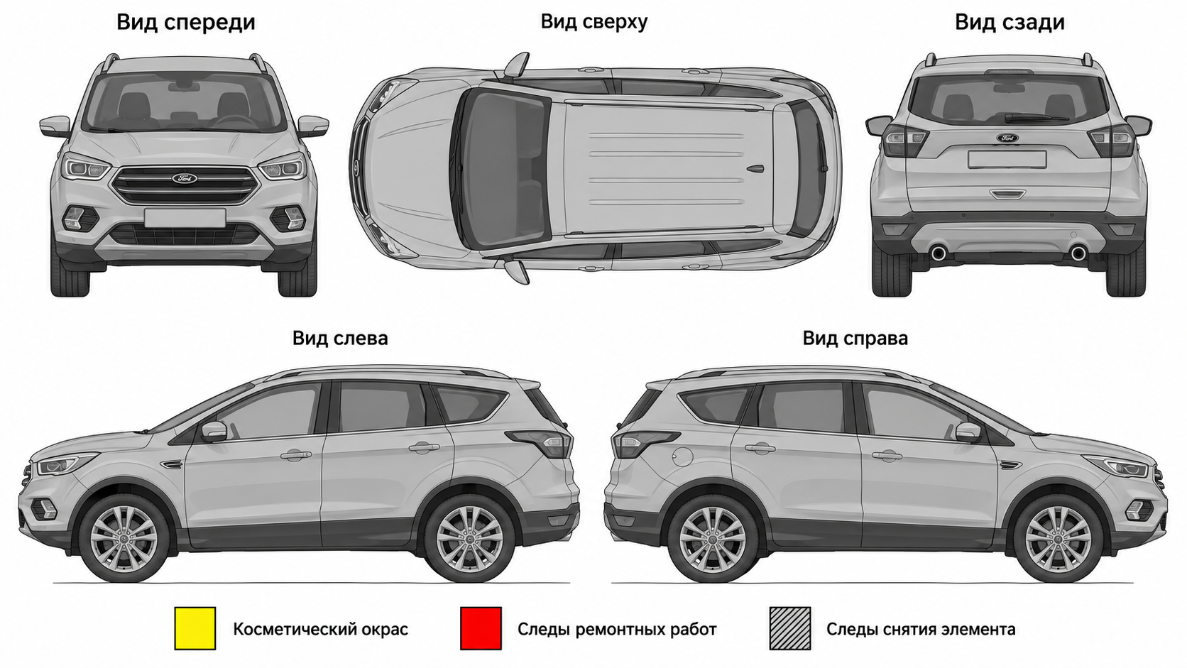 Карта ЛКП Ford Kuga 2017