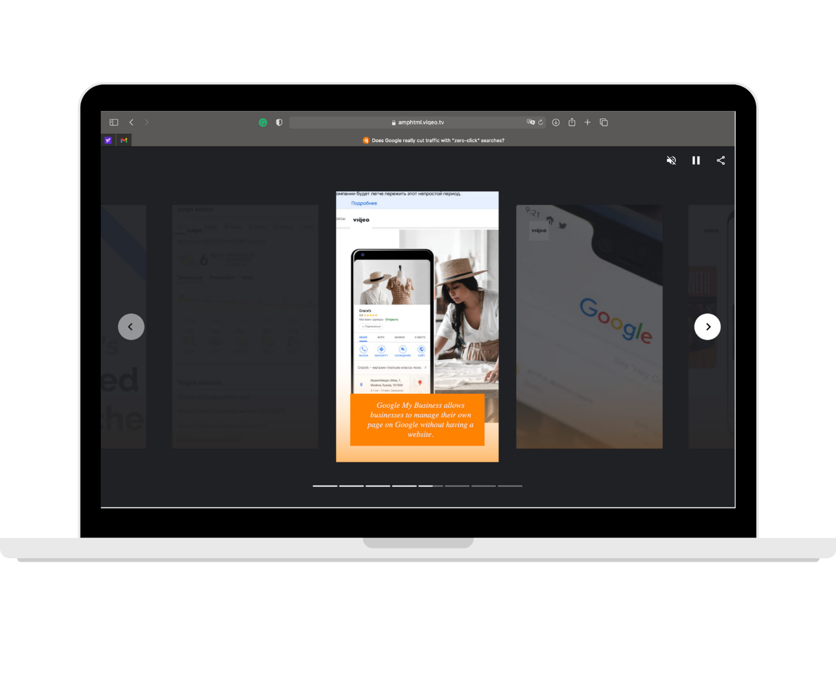 Google Web Stories desktop example
