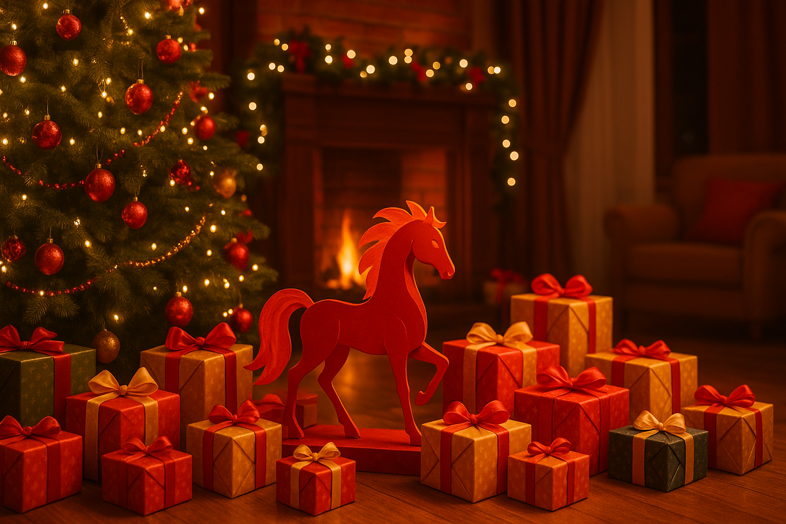 подарки на новый год красной огненной лошади
