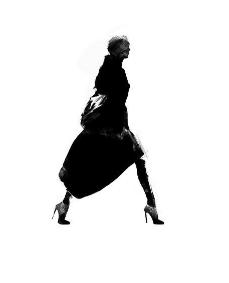 рисунок идущей девушки