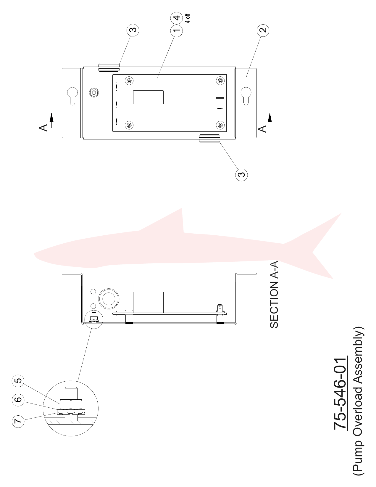 Morgana AutoCreaser Pro 33A 75-546-01 Pump Overload Assembly — схема деталей