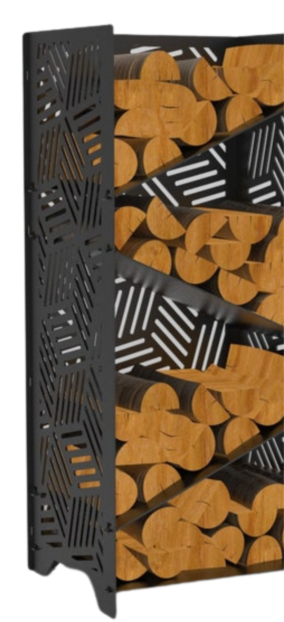 дровница кованая с дровами