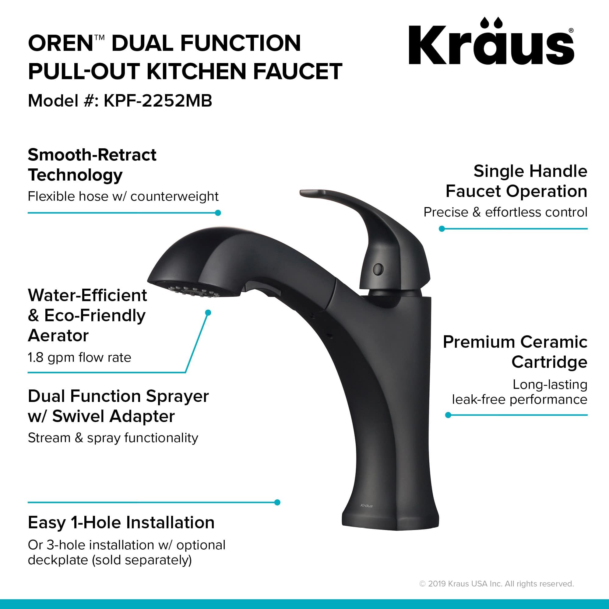 Кухонний змішувач Kraus KPF-2252MB - изображение 8