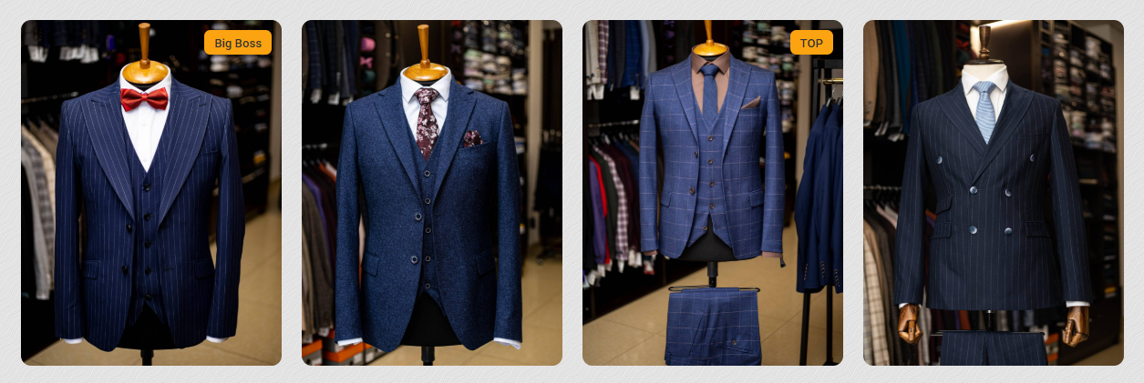 синие костюмы на выпускной