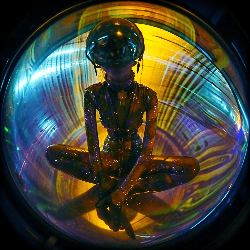 fish-eye view shot
