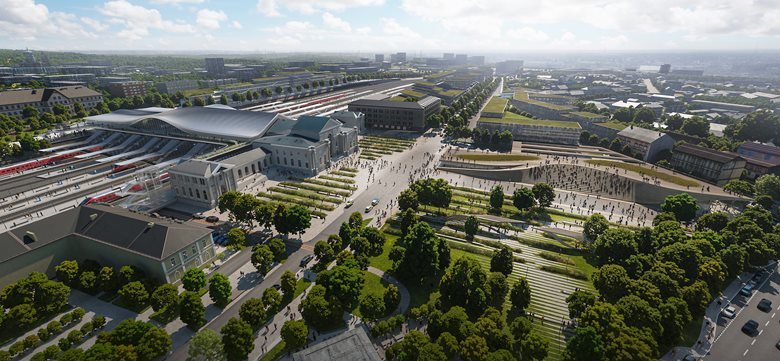 Zaha Hadid Architects реконструкция жд вокзала Вильнюса