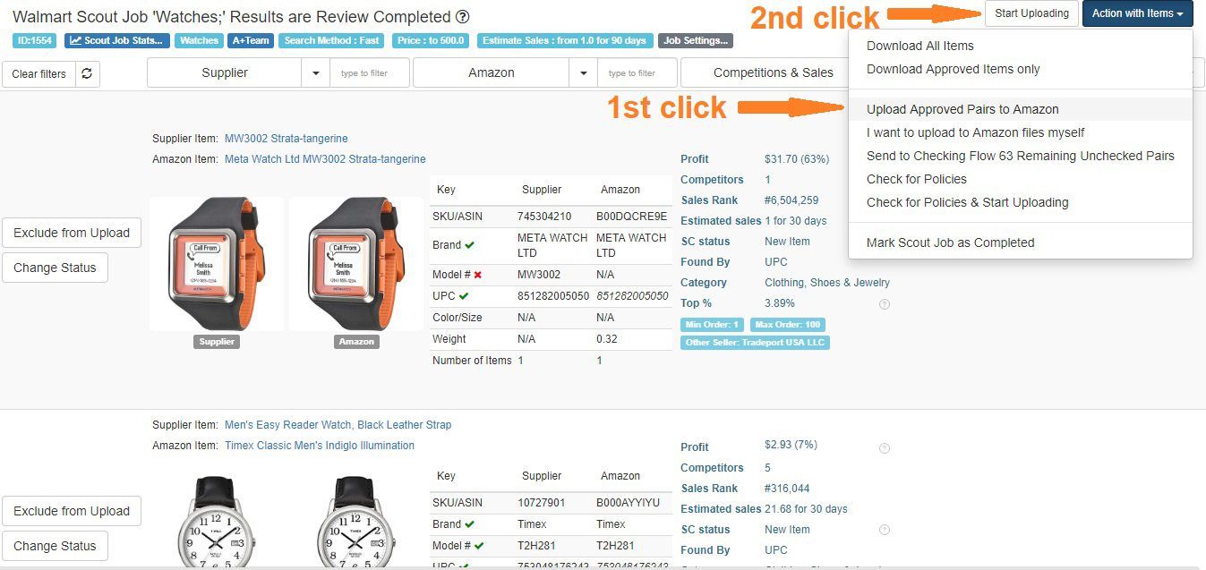 Upload dropshipping products to Amazon Marketplace direct from TrackMyOrders App just in 2 clicks