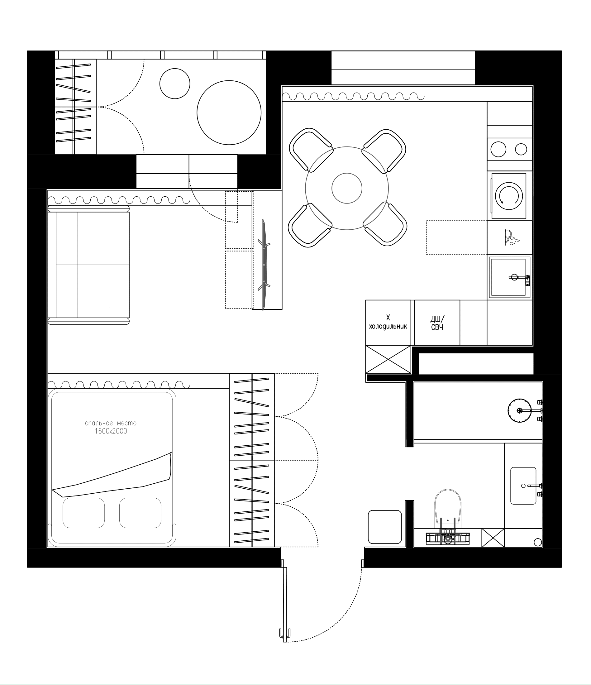 планировка квартиры студии