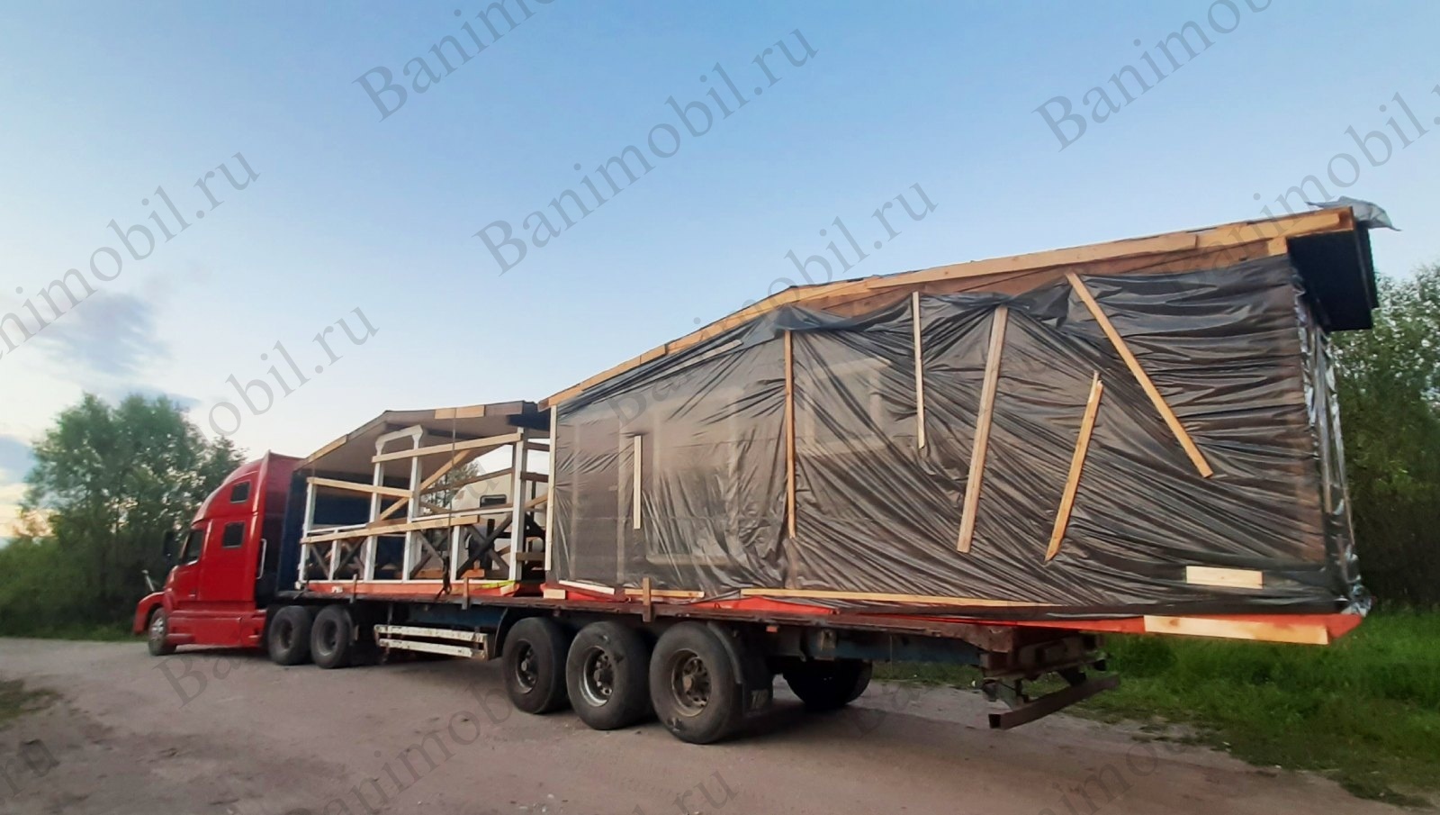 Мобильные перевозные бани из бруса, с доставкой, под ключ