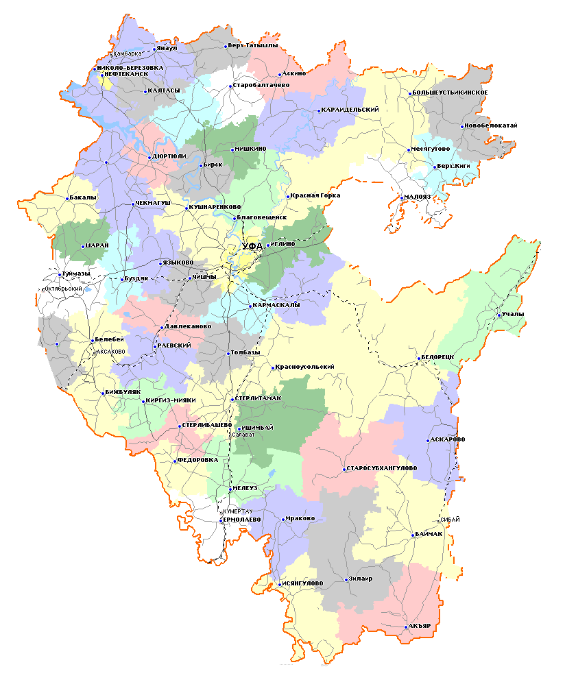 Уфимская область. Карта Башкирии с районами. Карта Республики Башкортостан с районами. Карта Башкирии с районами подробная. ЕКАРТА Башкирии с района ми.