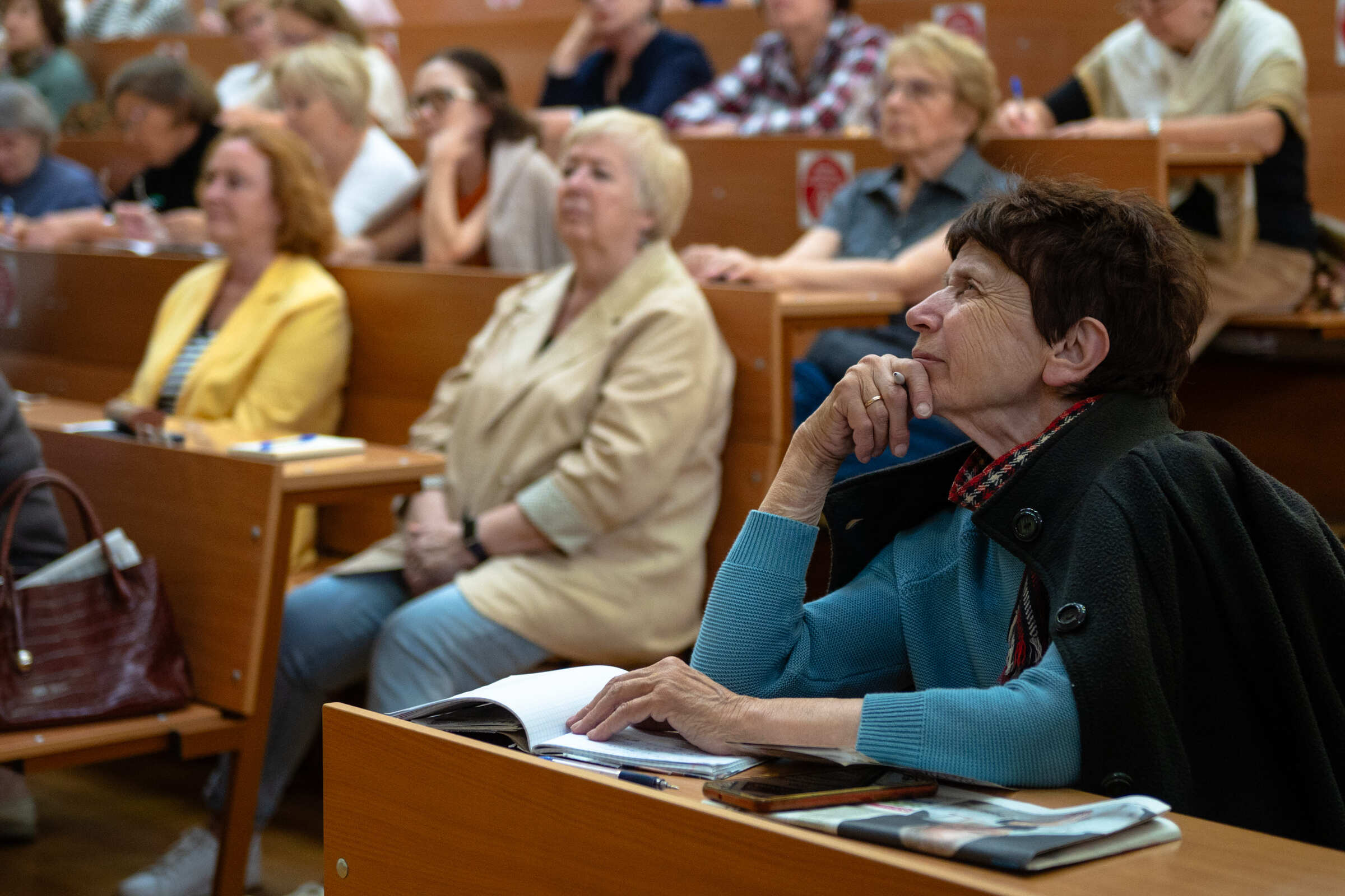 Лекция для старшего поколения в аудитории МГУ им. Ломоносова