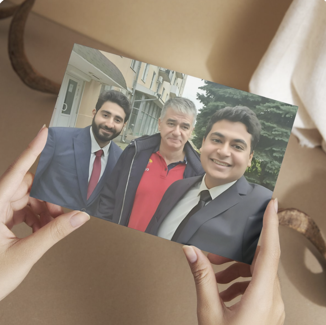 Dr. Mohamed Amin and Dr. Ahmed Hossam at the founding table of Triple M in Volgograd, 2021.