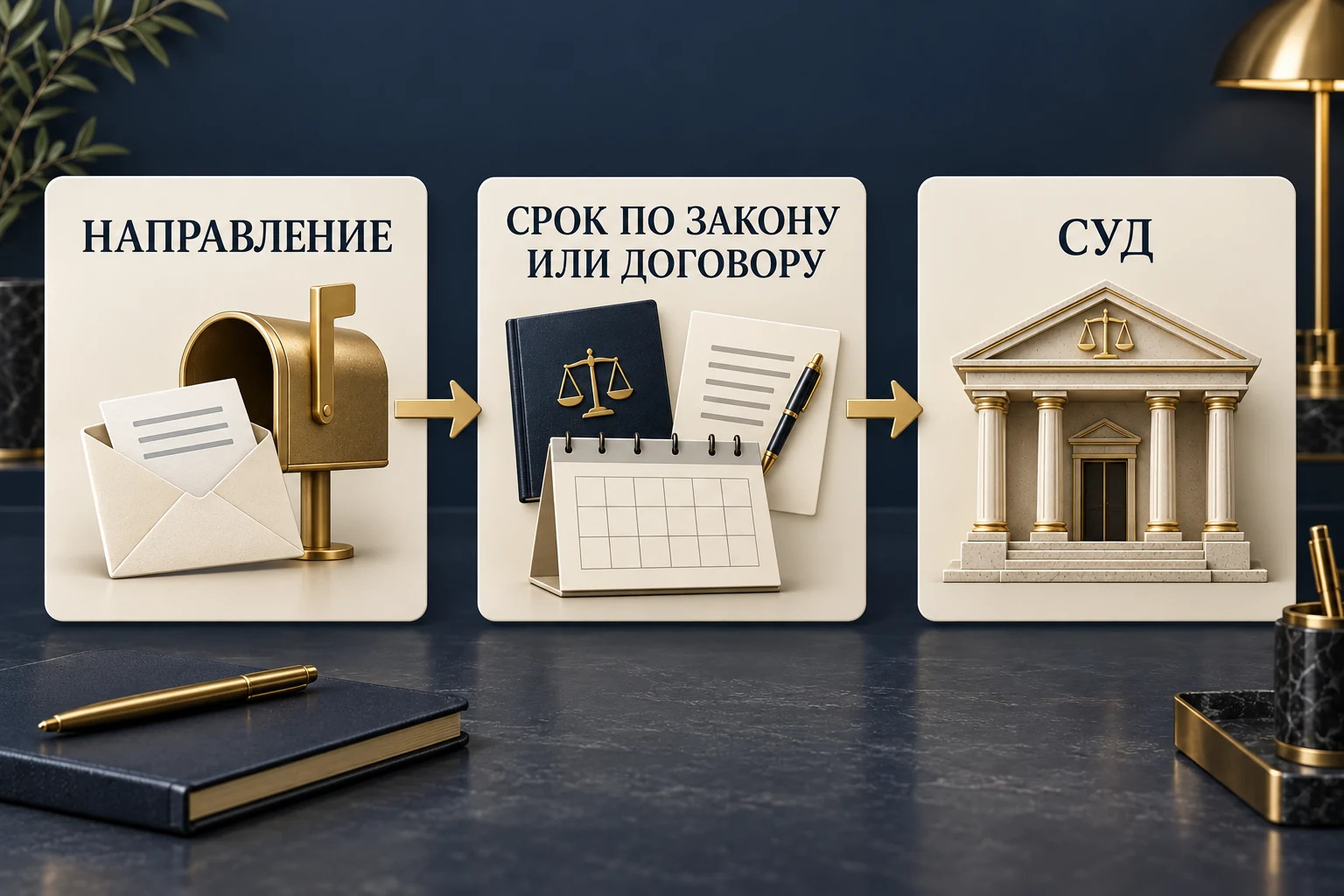 Концептуальная последовательность: направление претензии, проверка срока и решение о дальнейших действиях