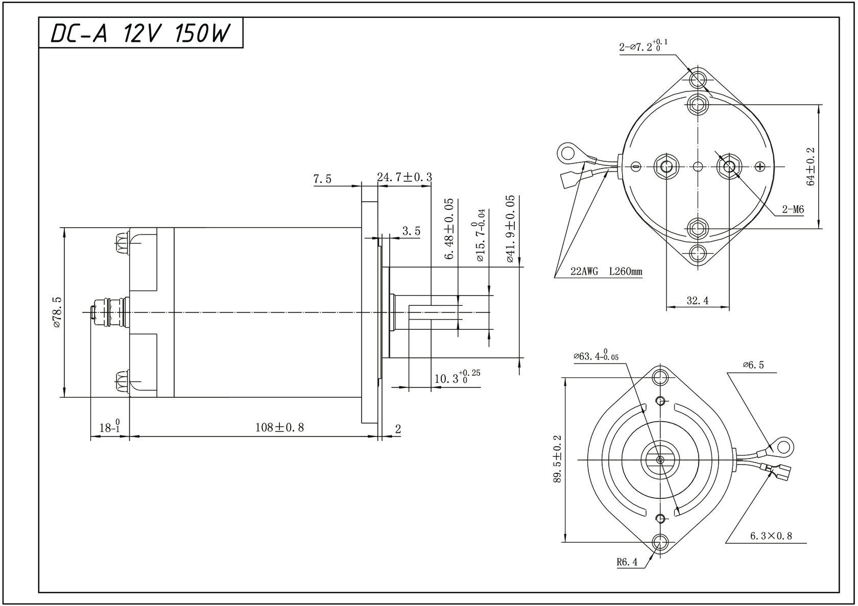 Чертеж электродвигателя DC-A