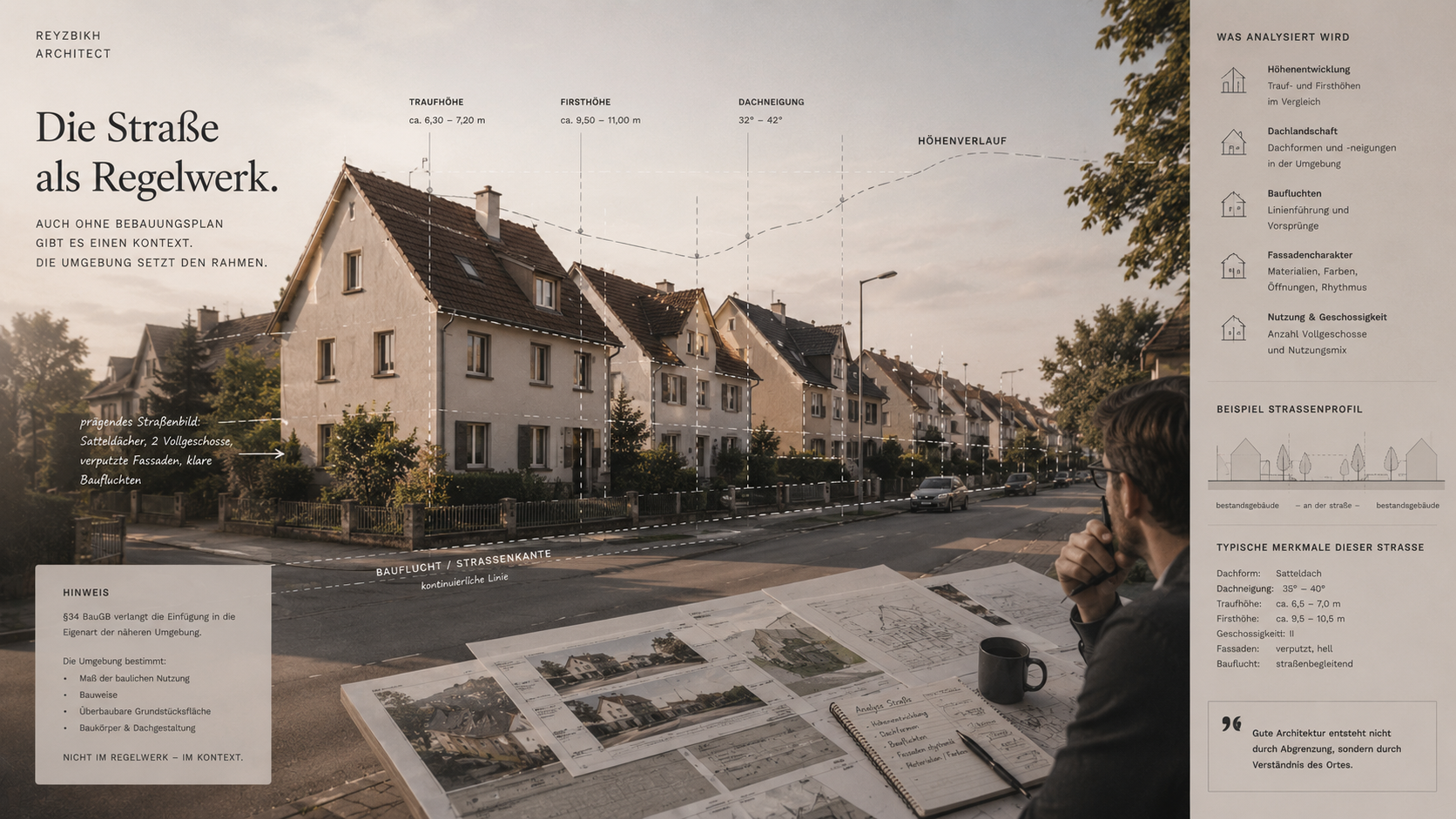§ 34 BauGB — vier Prüfkriterien