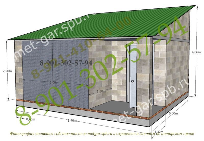 Гараж из газобетона проекты с размерами