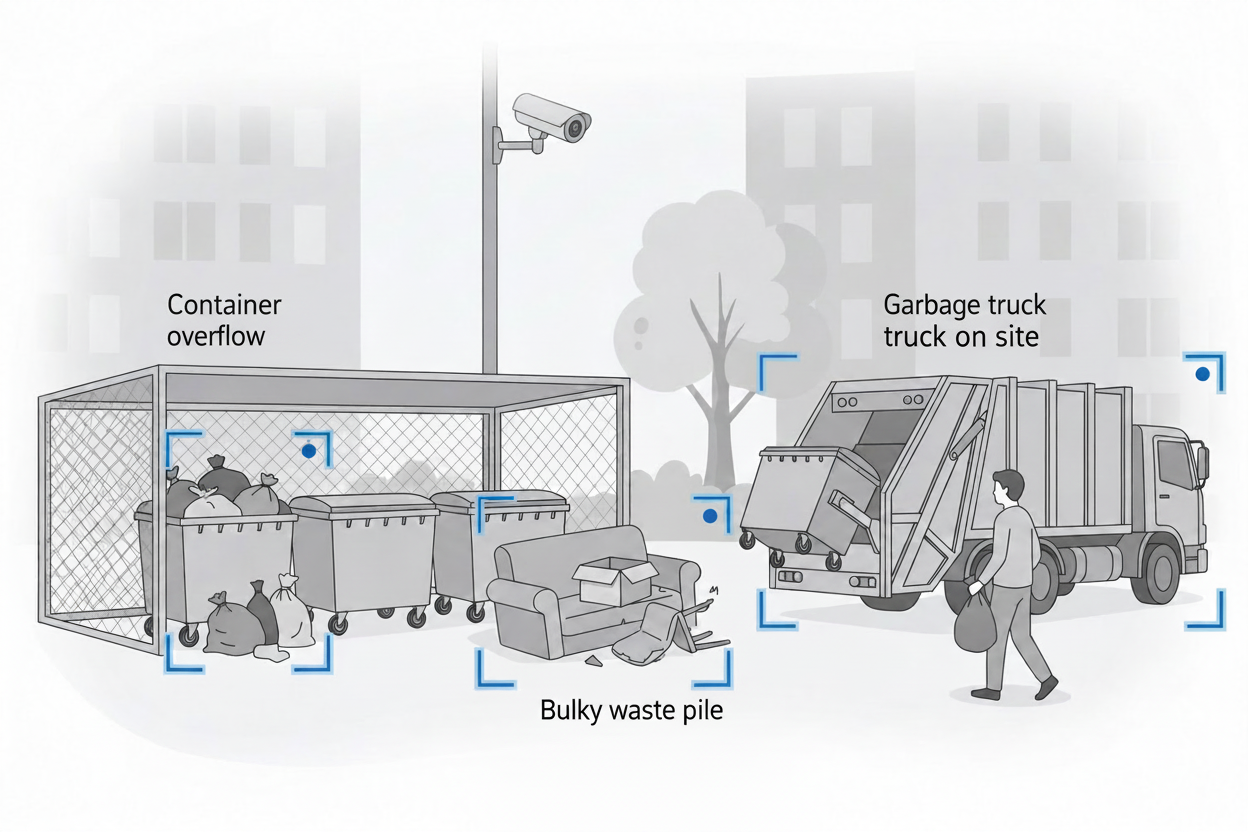 Waste container site monitoring